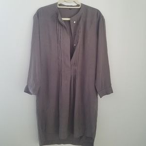 Madewell Shirt Dress Gray Button Down Long Sleeve
